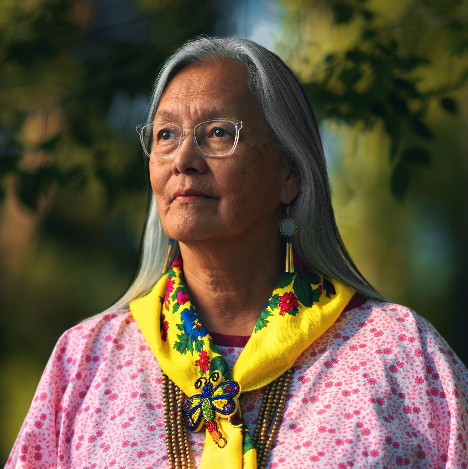 woman looking off in the distance