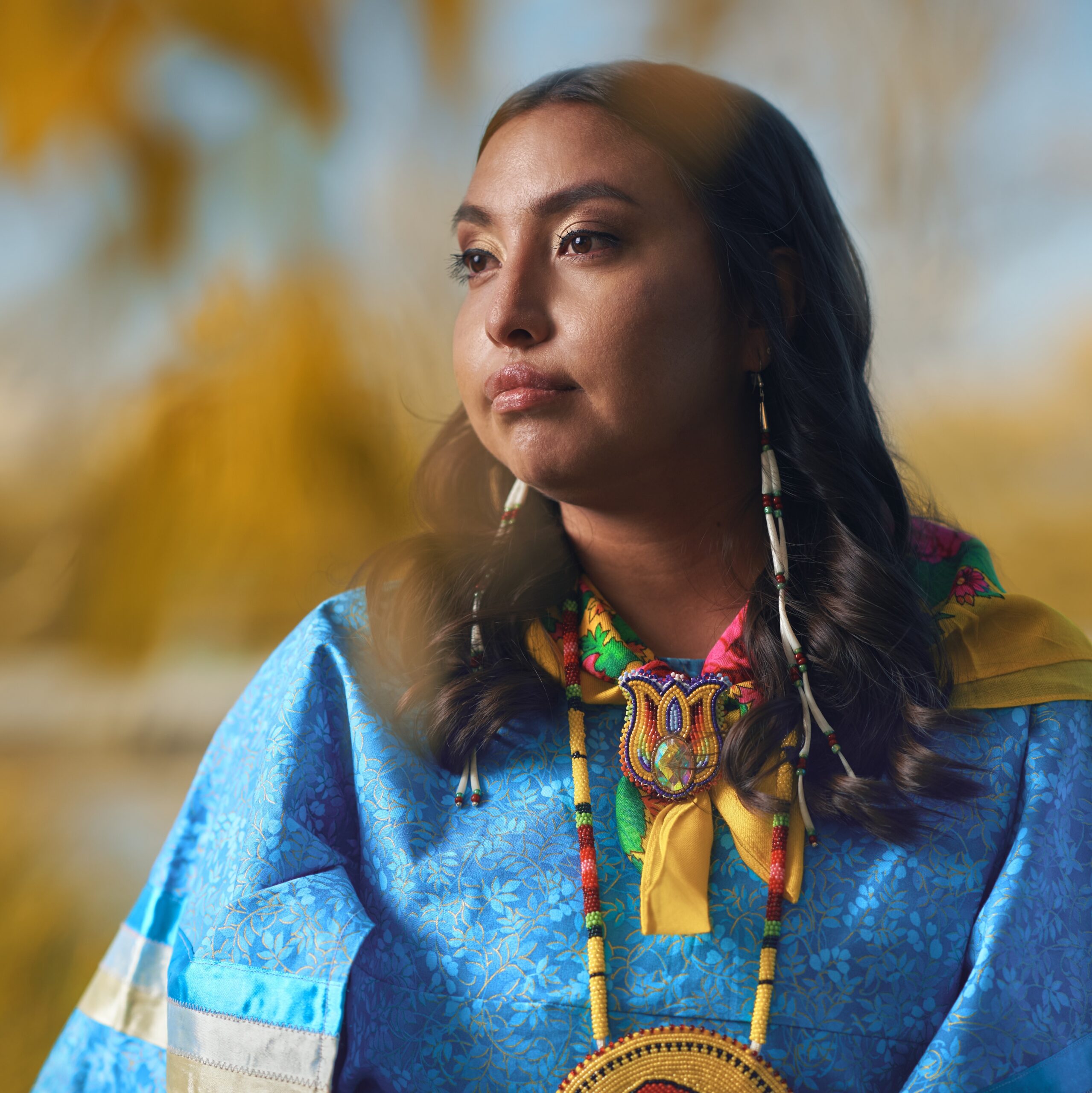 woman looking off in the distance